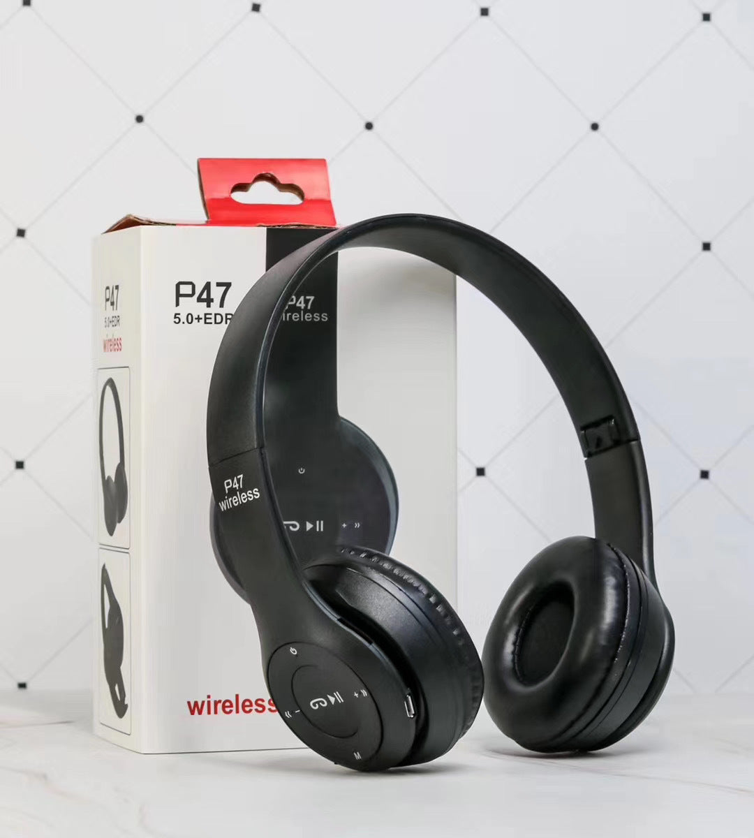 Foldable Bluetooth Headphones with Deep Bass & Mic