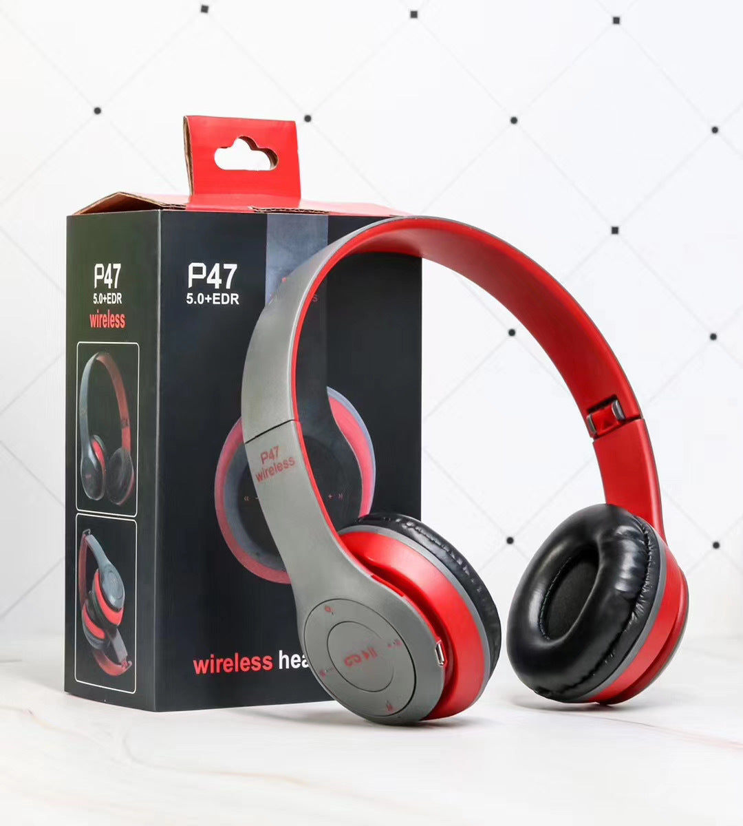 Foldable Bluetooth Headphones with Deep Bass & Mic